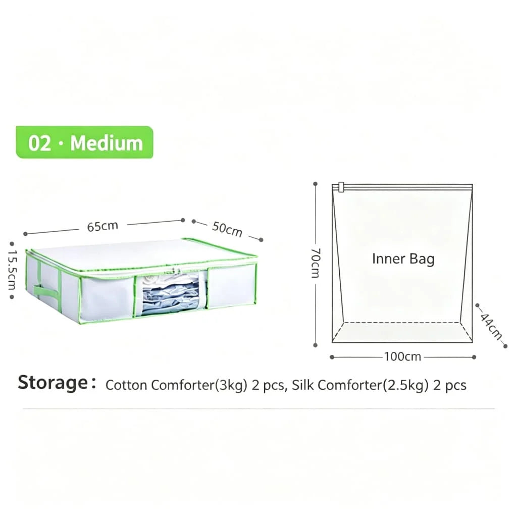 TAILI Vacuum Storage Bag & Box Combo – Bedding Organizer Vacuum Storage Organizer PLUSH M