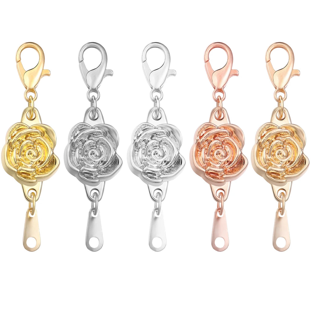 5 Sets Metal Rose Lobster Clasp Magnetic Buckle DIY Jewelry Jewelry Clasp Findings PLUSH