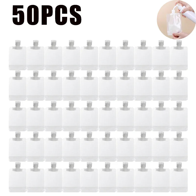 Travel Toiletry Bag & Refillable Bottles for Cosmetics Travel Toiletry Set PLUSH 50PCS 100ml