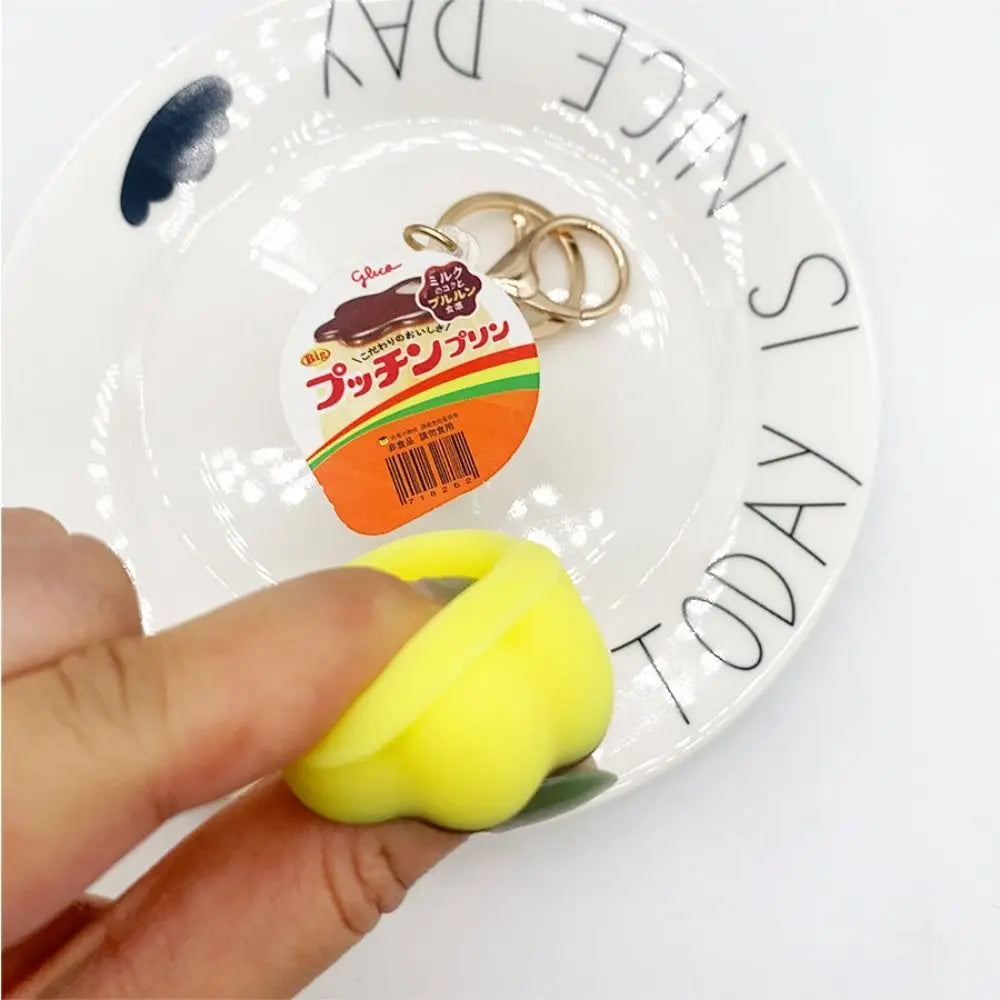 Squeeze Pudding Keychain – Squishy Slow Rebound Food Keyring Novelty Keychain PLUSH Style 5