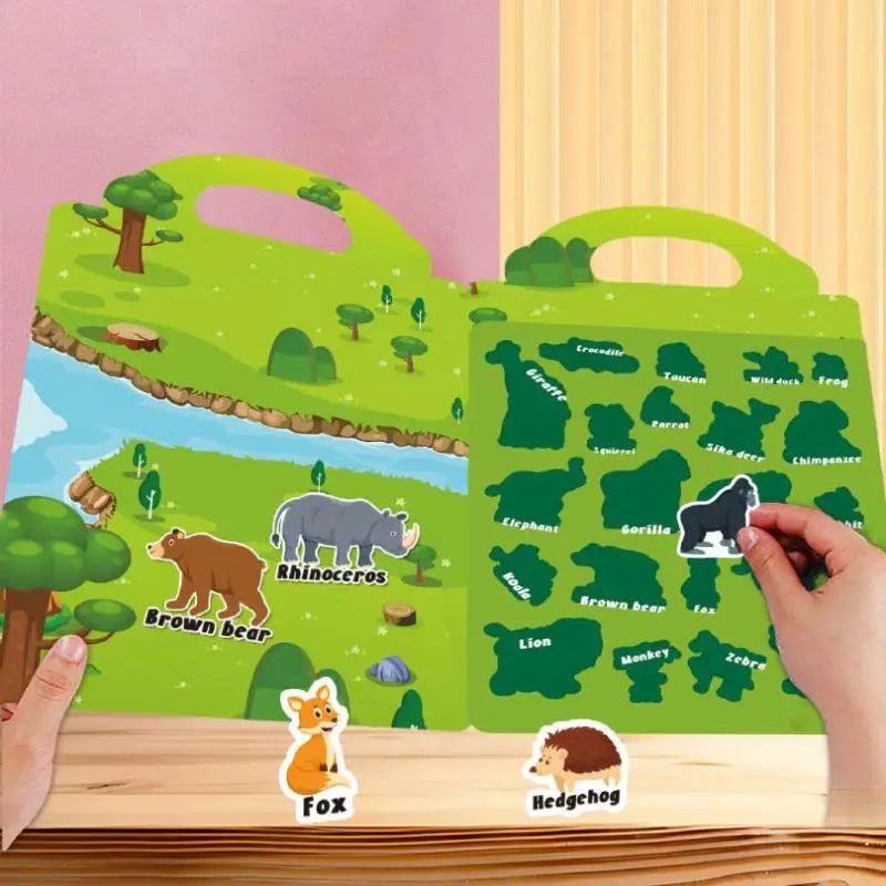 Jelly Sticker Book for Kids – Reusable Scene Puzzle Activity Kids Sticker Book PLUSH