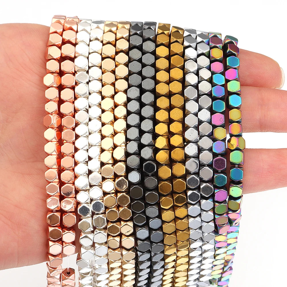 Multicolour Faceted Hematite Octagon Beads – DIY Jewelry Loose Stone Beads PLUSH