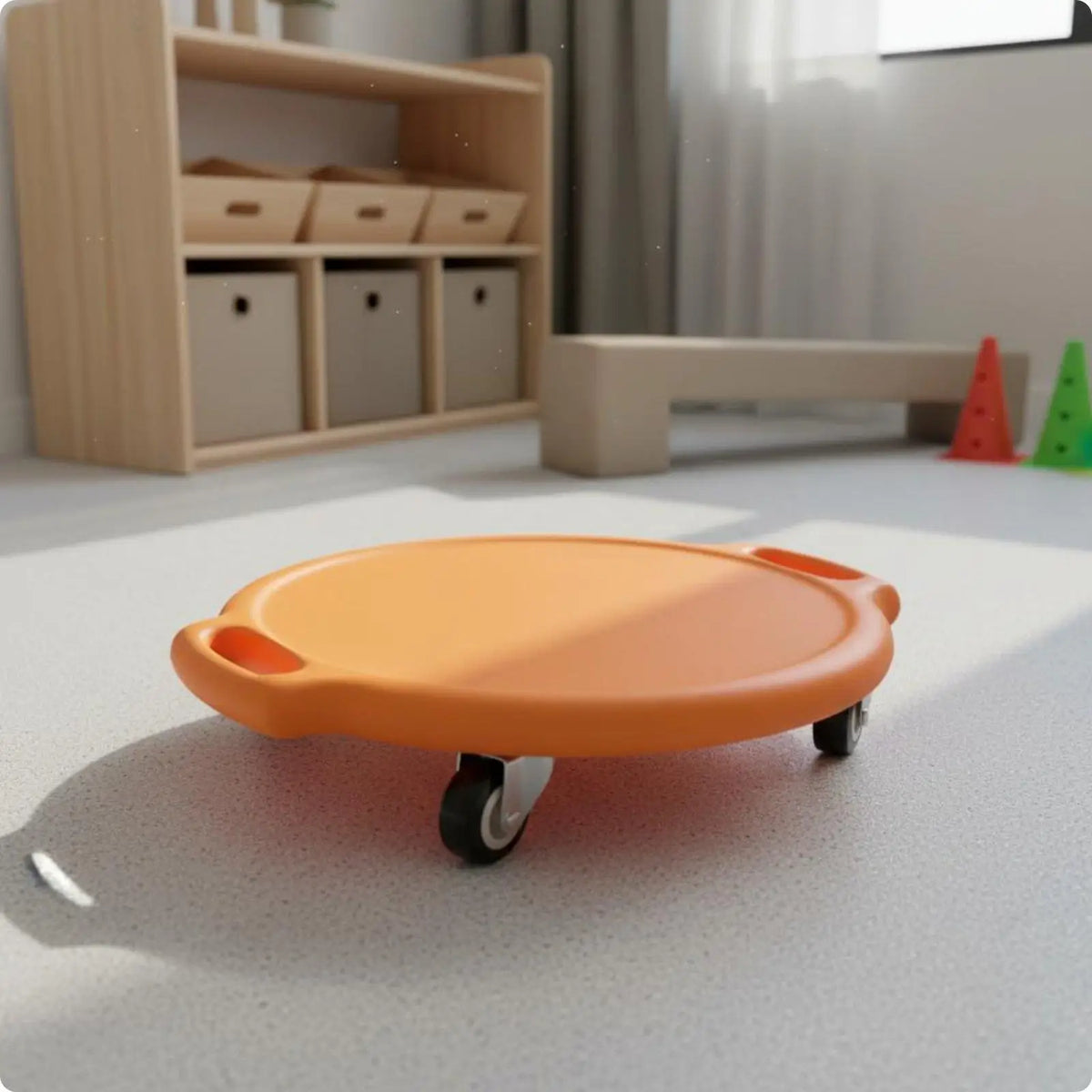 Kids Balance Scooter Board on Wheels – Indoor Play & Training Kids Balance Board PLUSH Orange