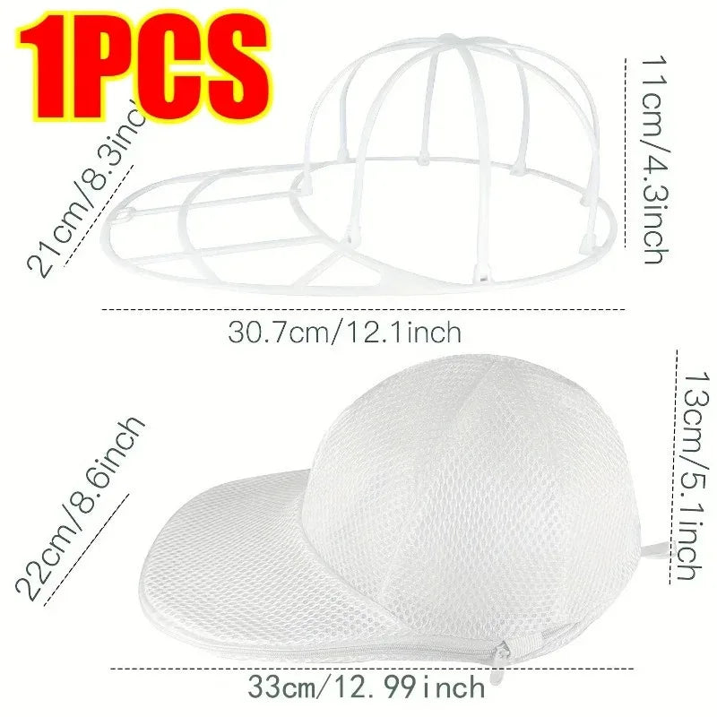Hat Washing Bag – Anti-Deformation Laundry Protector Hat Laundry Bag PLUSH 1Pcs White