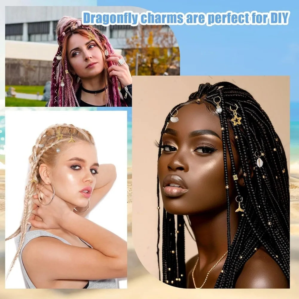 40pcs Ocean Hair Clips & Rings – Braid Dreadlock Beads Set Hair Braid Accessories PLUSH