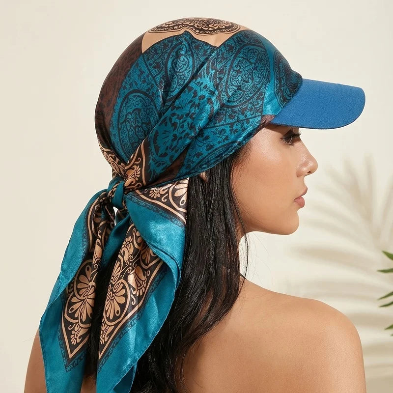 Women's Bandana Visor Hat Self-Tie Headscarf Beach Cap Visor Headscarf Hat PLUSH