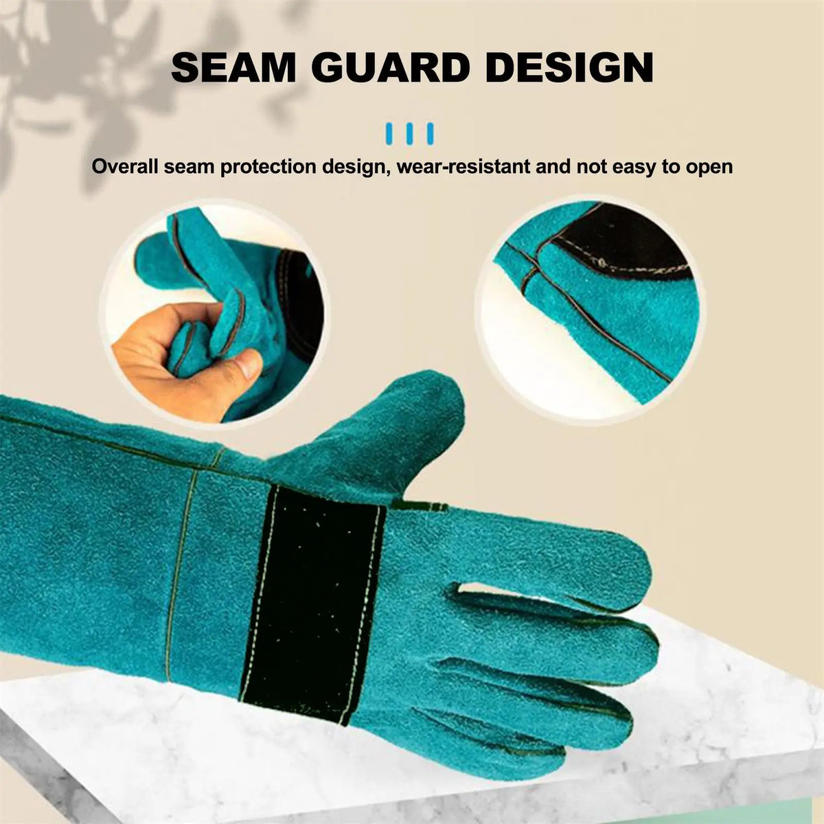 Anti-Bite Leather Gloves for Dog Cat & Bird Handling Pet Safety Gloves PLUSH