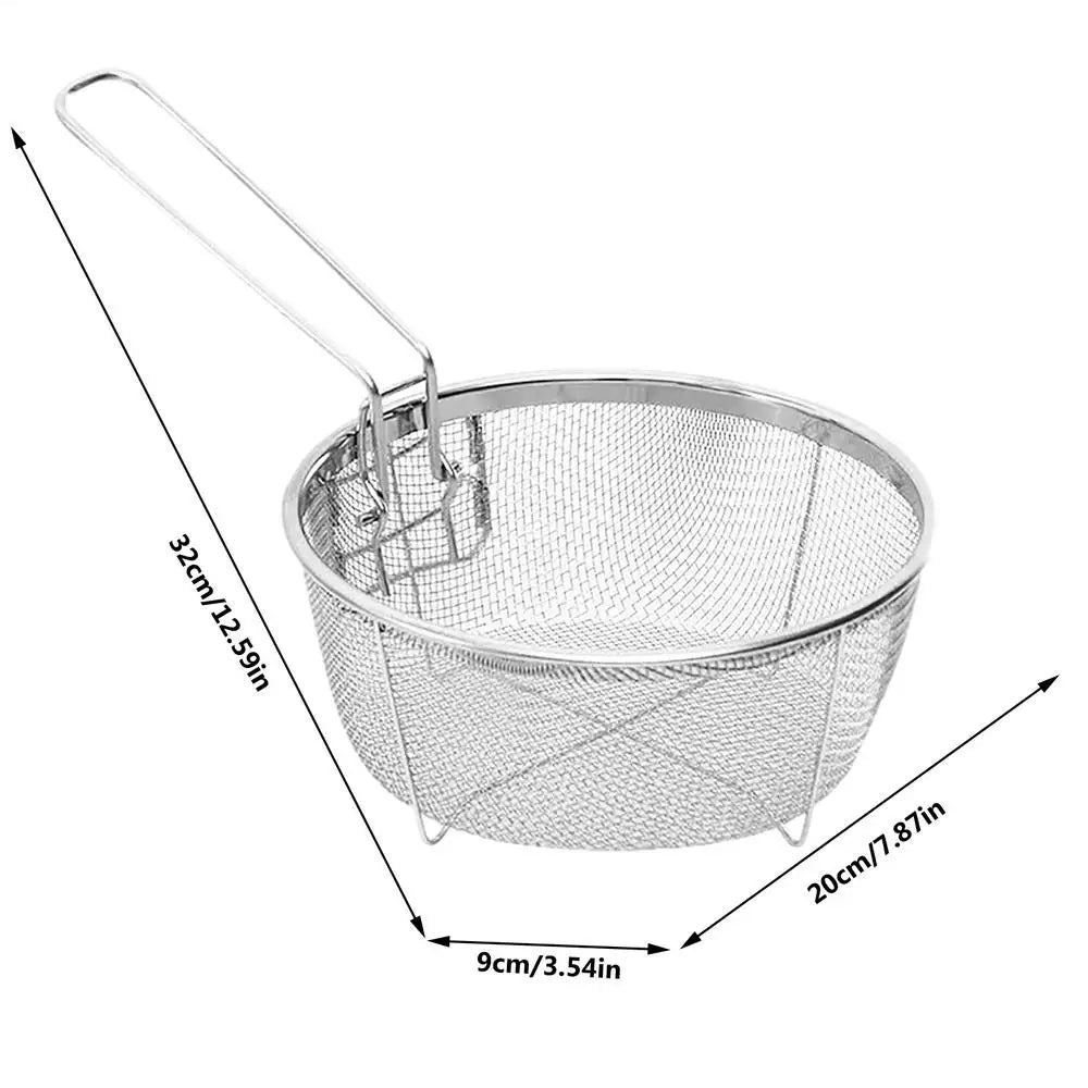 Stainless Steel Fry Basket with Detachable Handle – 2 Sizes Fry Basket PLUSH S 20x20cm