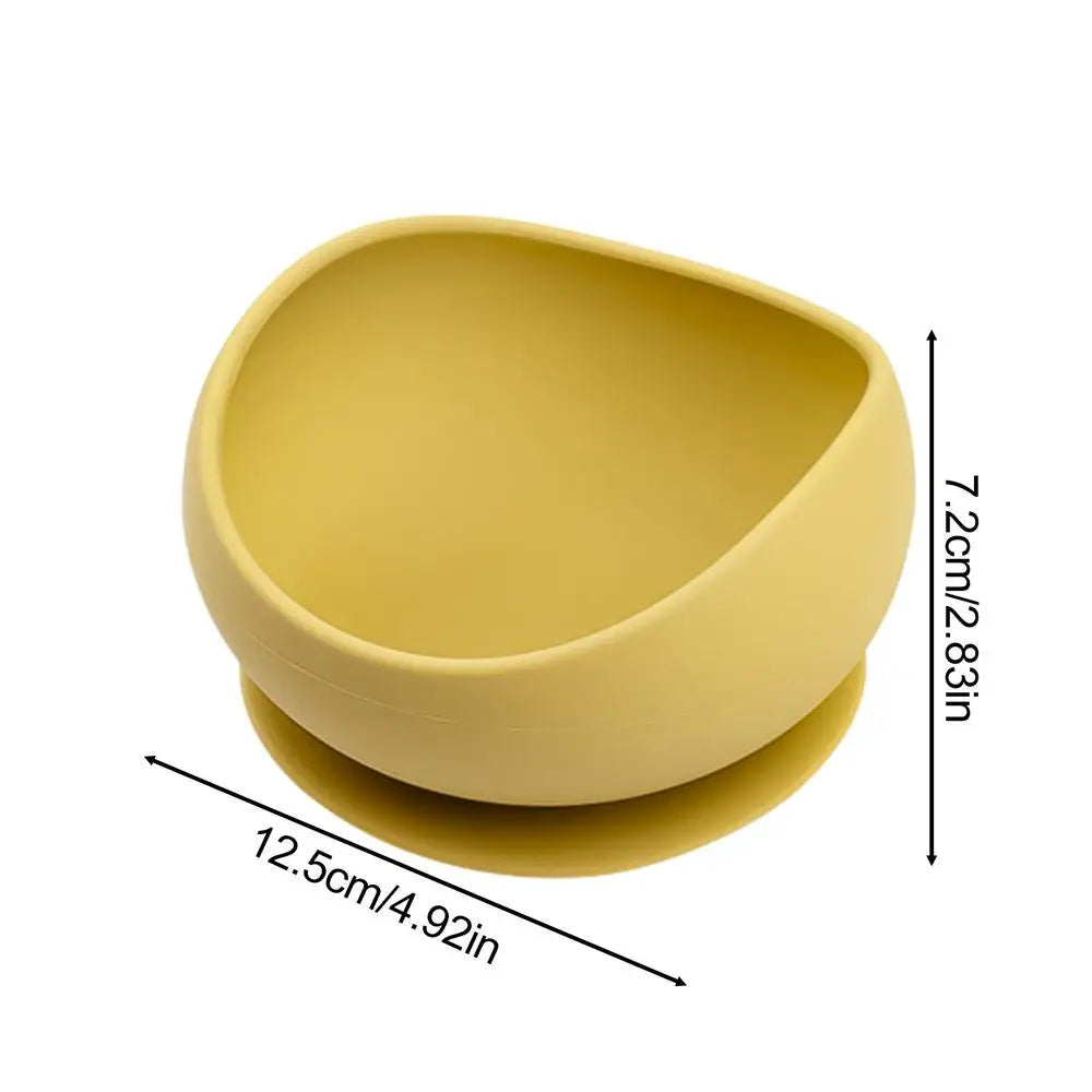 Spill-Proof Silicone Pet Bowl with Suction Cup Base Silicone Pet Bowl PLUSH Yellow