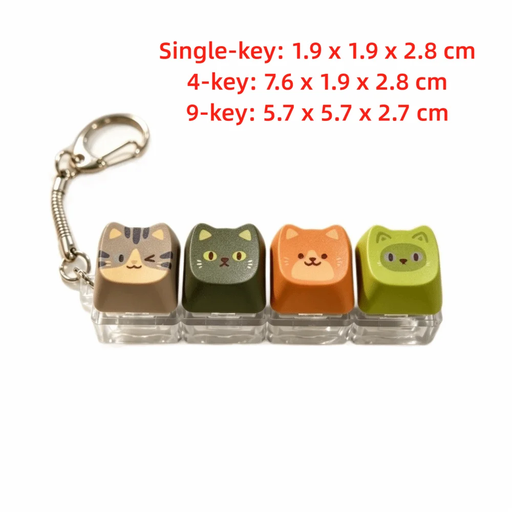 Cute Cat Keycap Keychain – Fidget Clicker Button Keychain Novelty Keychain PLUSH