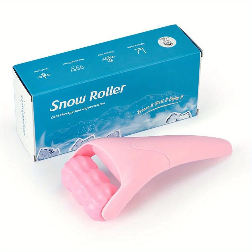 Travel Ice Roller for Face & Eye – Cooling Facial Massager Facial Ice Roller PLUSH Pink