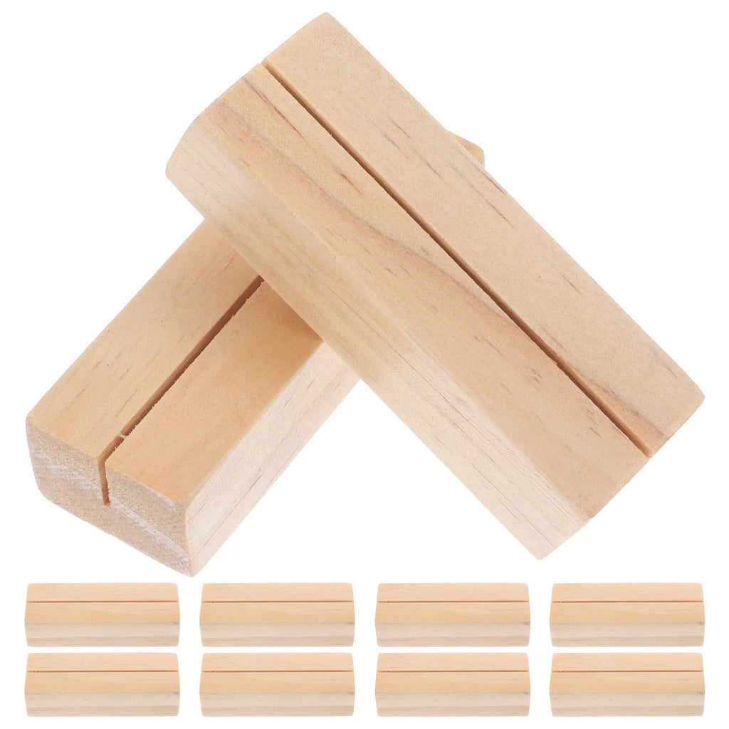 10Pcs Wood Note Clip Holders – Card & Photo Stand for Desk Wood Card Stand PLUSH