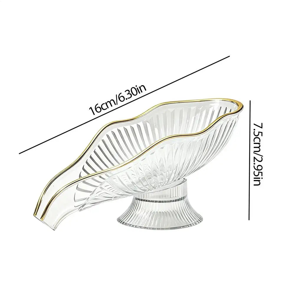 Self Draining Soap Dish with Suction Cup | Clear Plastic Tray Soap Dish PLUSH Transparent
