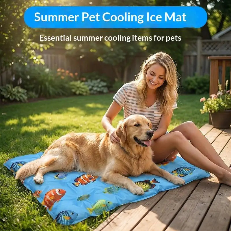 Self-Cooling Gel Mat for Dogs & Cats – Non-Toxic Summer Pad Pet Cooling Mat PLUSH