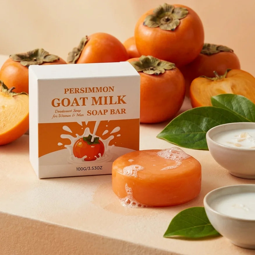 Persimmon Goat Milk Soap Bar – Oil Control & Deodorant Natural Soap Bar PLUSH
