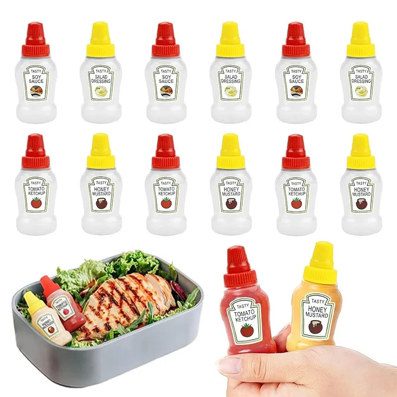 Mini Condiment Squeeze Bottles 4/8/12pcs – Sauce Dispensers Condiment Squeeze Bottles PLUSH