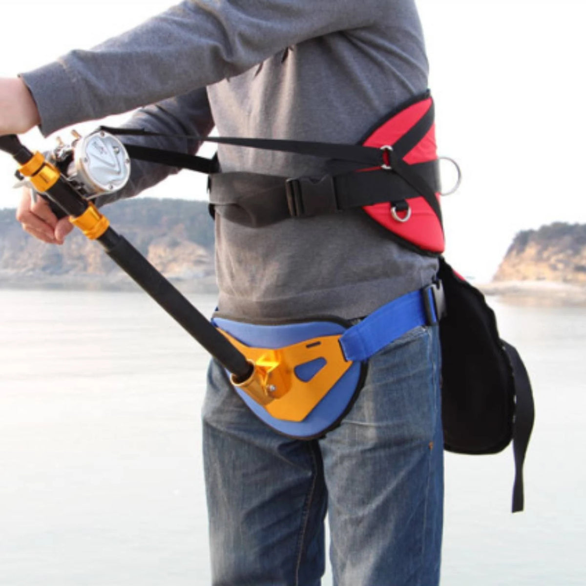 Fishing Waist Belt with Seat Cushion & Rod Holder – Heavy Duty Fishing Waist Belt PLUSH