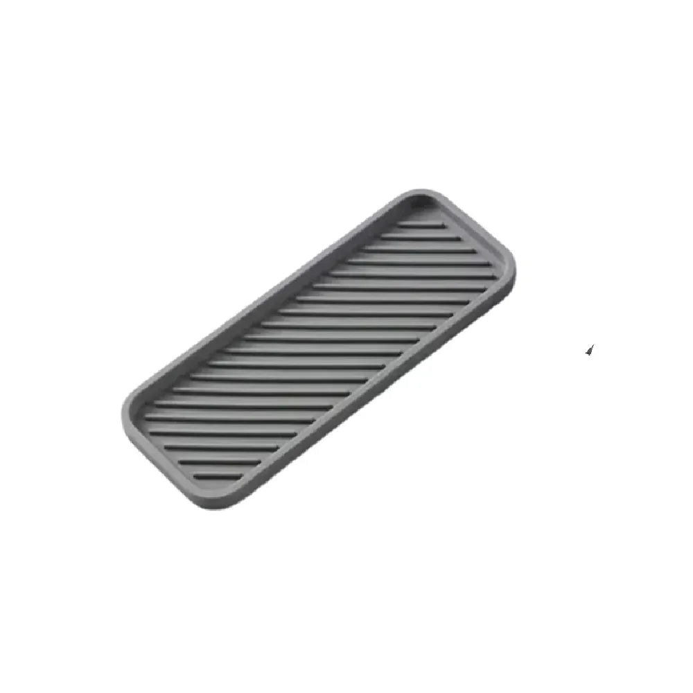 Silicone Sink Splash Guard & Soap Holder – Kitchen & Bath Sink Splash Guard PLUSH Grey L