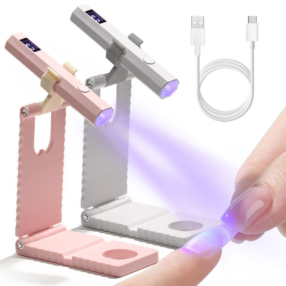 Handheld UV LED Nail Lamp – Portable Rechargeable Gel Nail Dryer UV Nail Lamp PLUSH