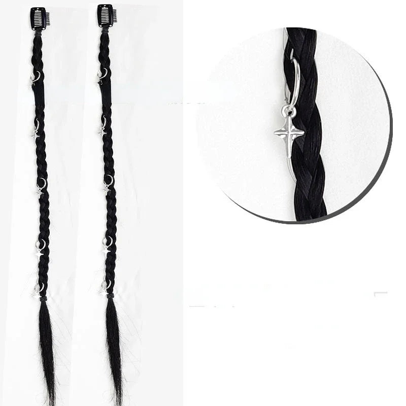 2Pcs Clip-In Braided Hair Extensions – Synthetic Twist Braid Pieces Clip-In Hair Extensions PLUSH xxx 2Pcs