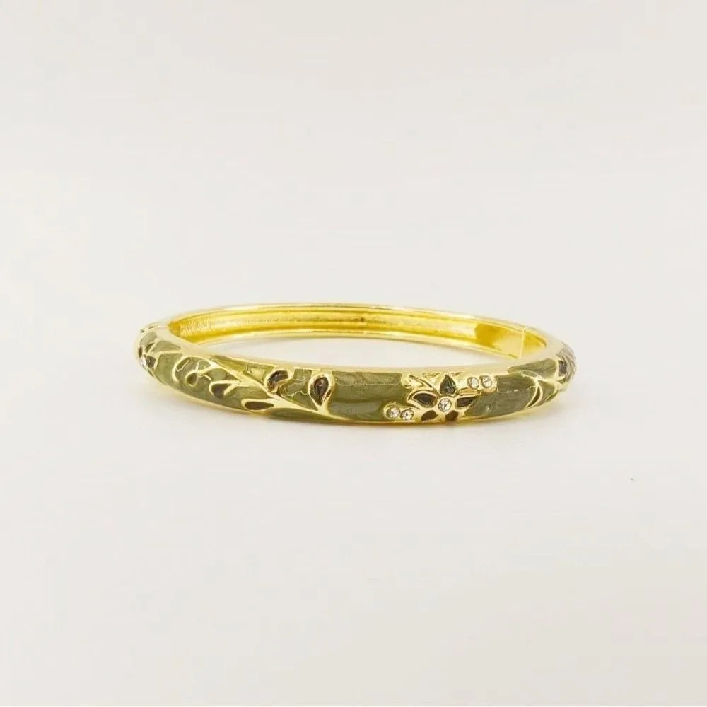 Vintage Cloisonne Enamel Floral Bangle – Ethnic Women's Bracelet Enamel Bangle Bracelet PLUSH Style 11