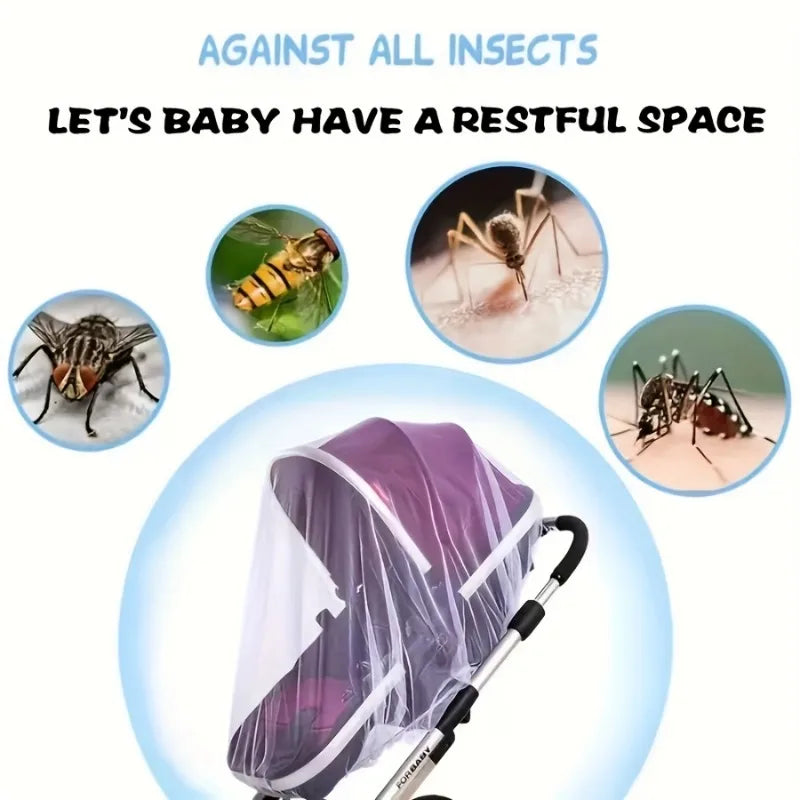 White Stretchy Mosquito Net for Stroller & Crib | 74x55cm Baby Mosquito Net PLUSH