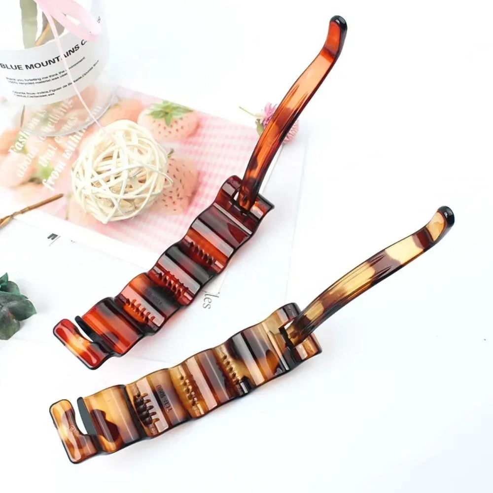 Acrylic Wave Banana Clip – Jelly Color Ponytail Twist Hairpin Banana Hair Clip PLUSH