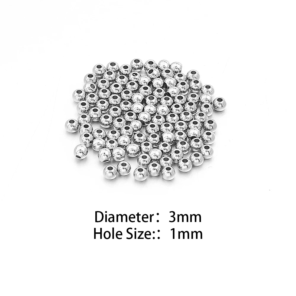 Silver Stainless Steel Big Hole Spacer Beads | DIY Jewelry