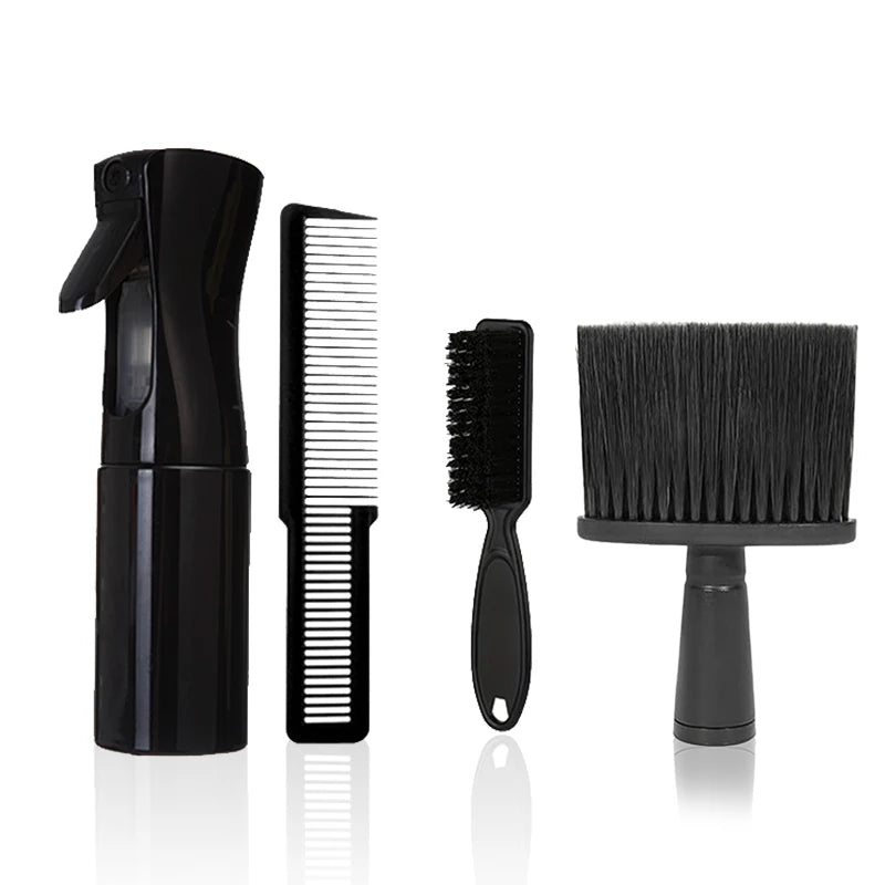 Salon-Grade Haircut Kit – Spray Bottle, Comb & Brush Set Barber Tool Kit PLUSH 4pcs-B