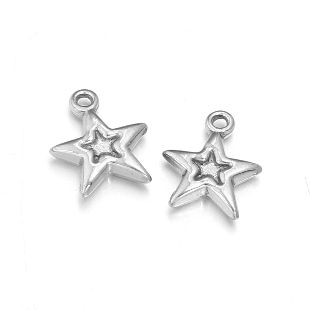 5pcs Stainless Steel Sun Moon Star Charms – DIY Jewelry Jewelry Charms PLUSH ST-Style 03