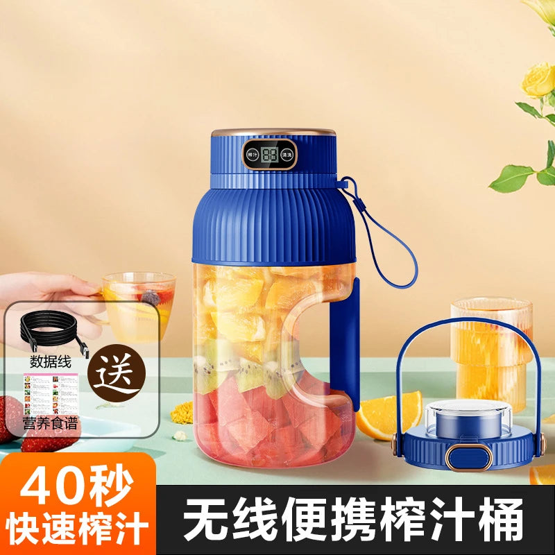 Portable 10-Blade Juicer Cup 1500ml – Multi-Function Blender Portable Juicer Blender PLUSH Blue