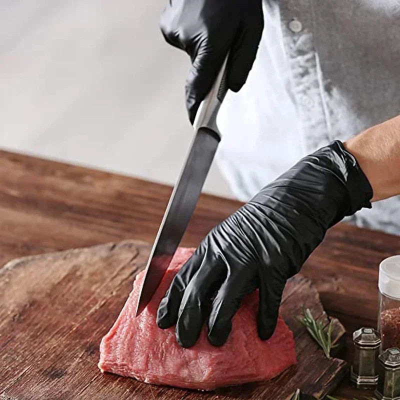 Disposable Black Nitrile Gloves – Latex Free, Thickened, Waterproof Disposable Nitrile Gloves PLUSH