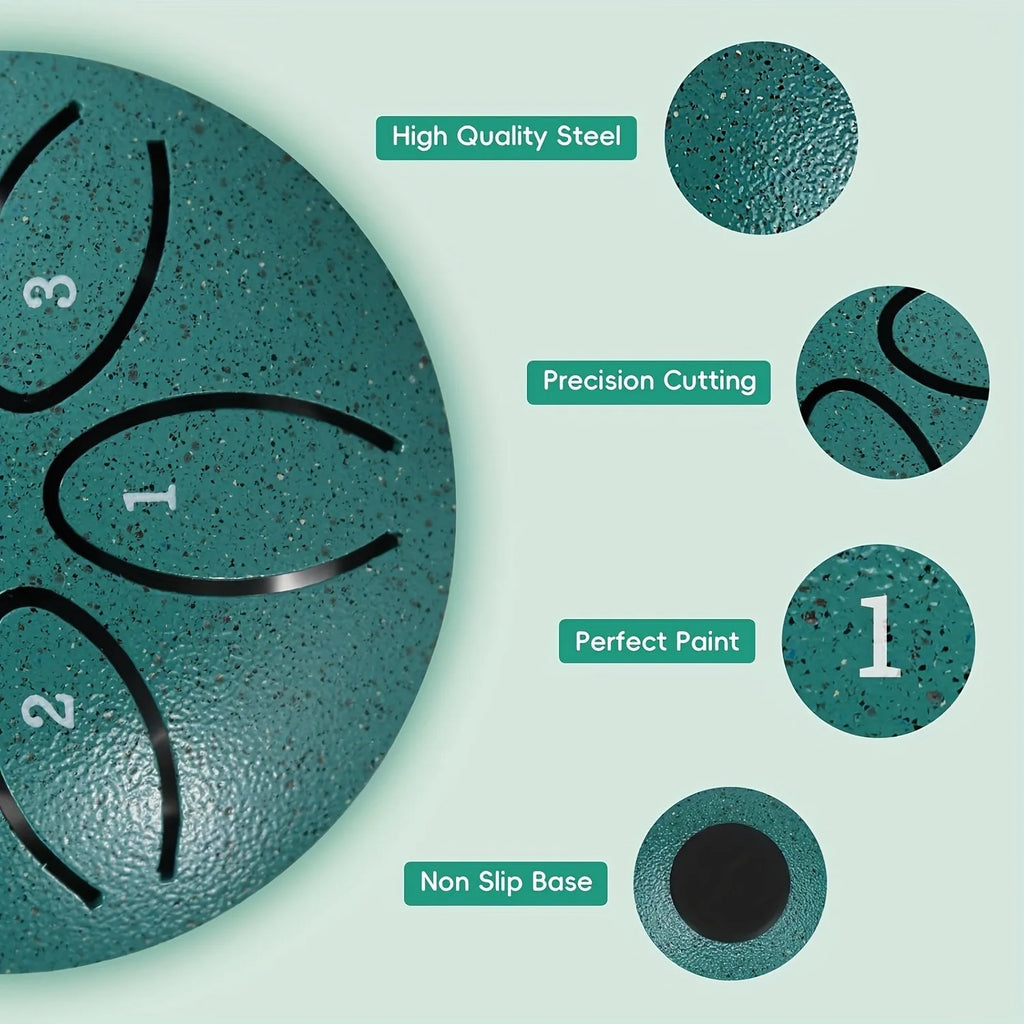 3 Inch Steel Tongue Drum – 6-Tone Handheld Meditation Gift Steel Tongue Drum PLUSH