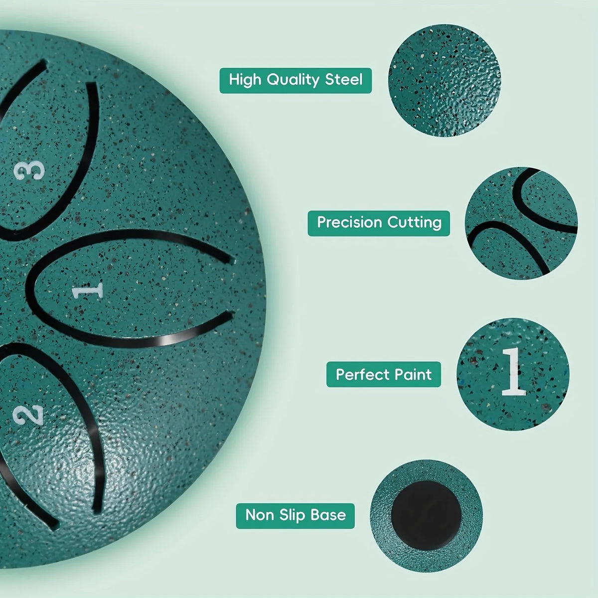 3 Inch Steel Tongue Drum – 6-Tone Handheld Meditation Gift Steel Tongue Drum PLUSH
