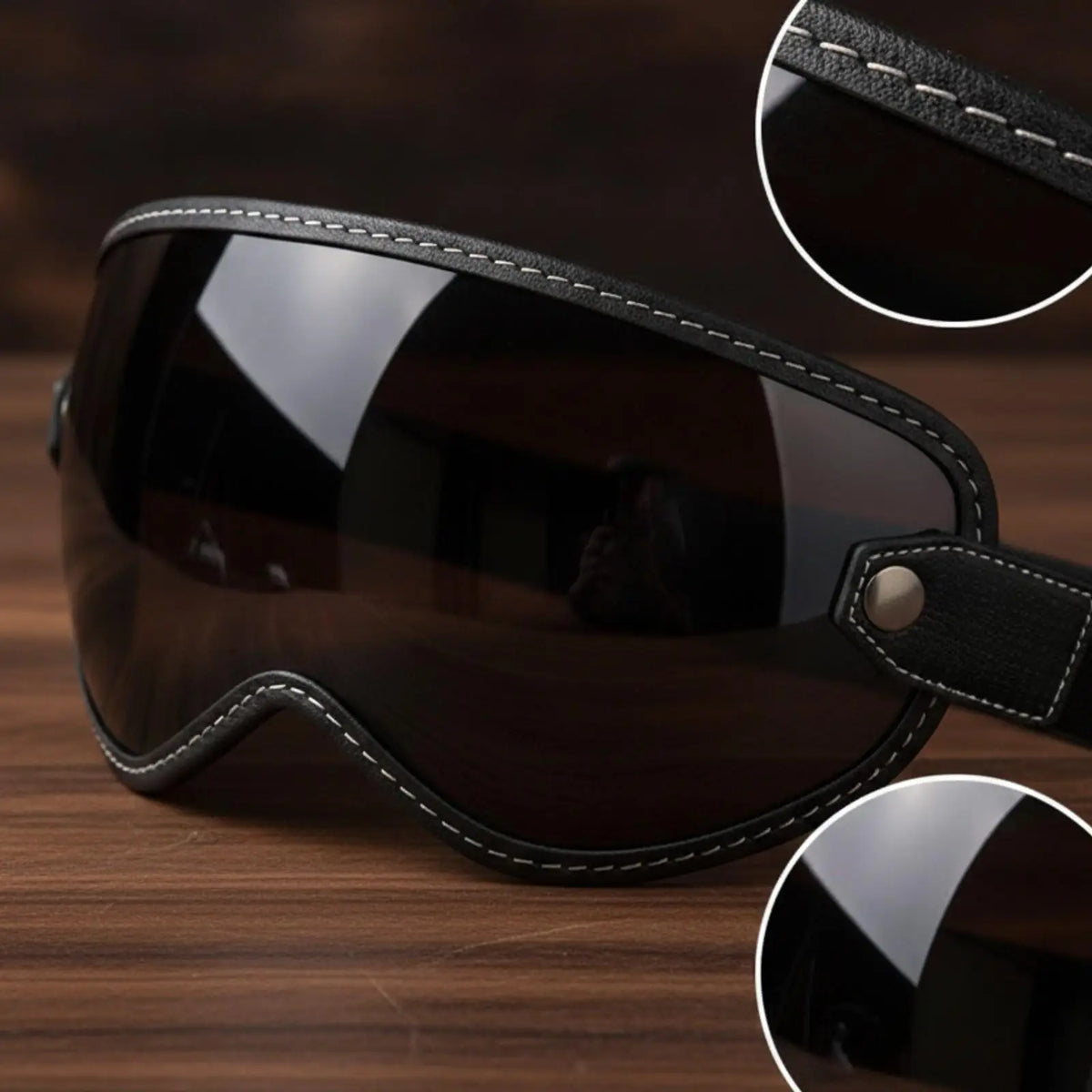 Retro Motorcycle Goggles – Classic Visor for Half Helmets Motorcycle Goggles PLUSH