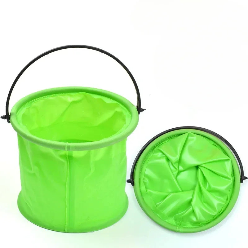 Folding Fishing Bucket – Portable PVC Bait & Live Fish Bucket Folding Fishing Bucket PLUSH Green