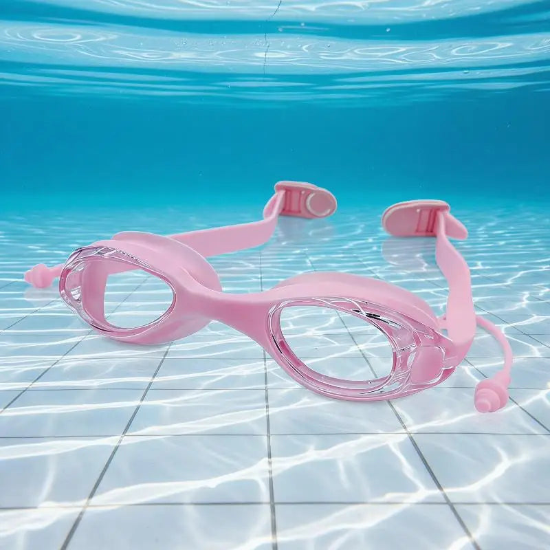 Swimming Goggles with Earplugs – Anti-Fog UV Adult Swim Swimming Goggles PLUSH