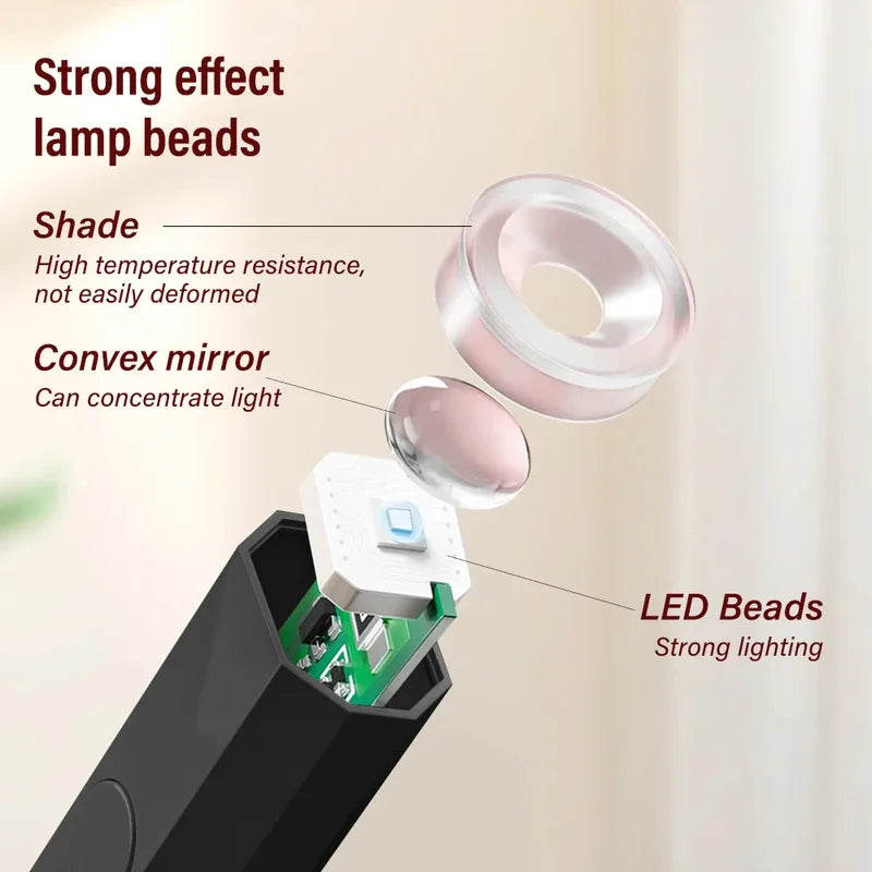 Portable UV LED Nail Lamp Pen – Rechargeable Mini Nail Dryer UV LED Nail Lamp PLUSH