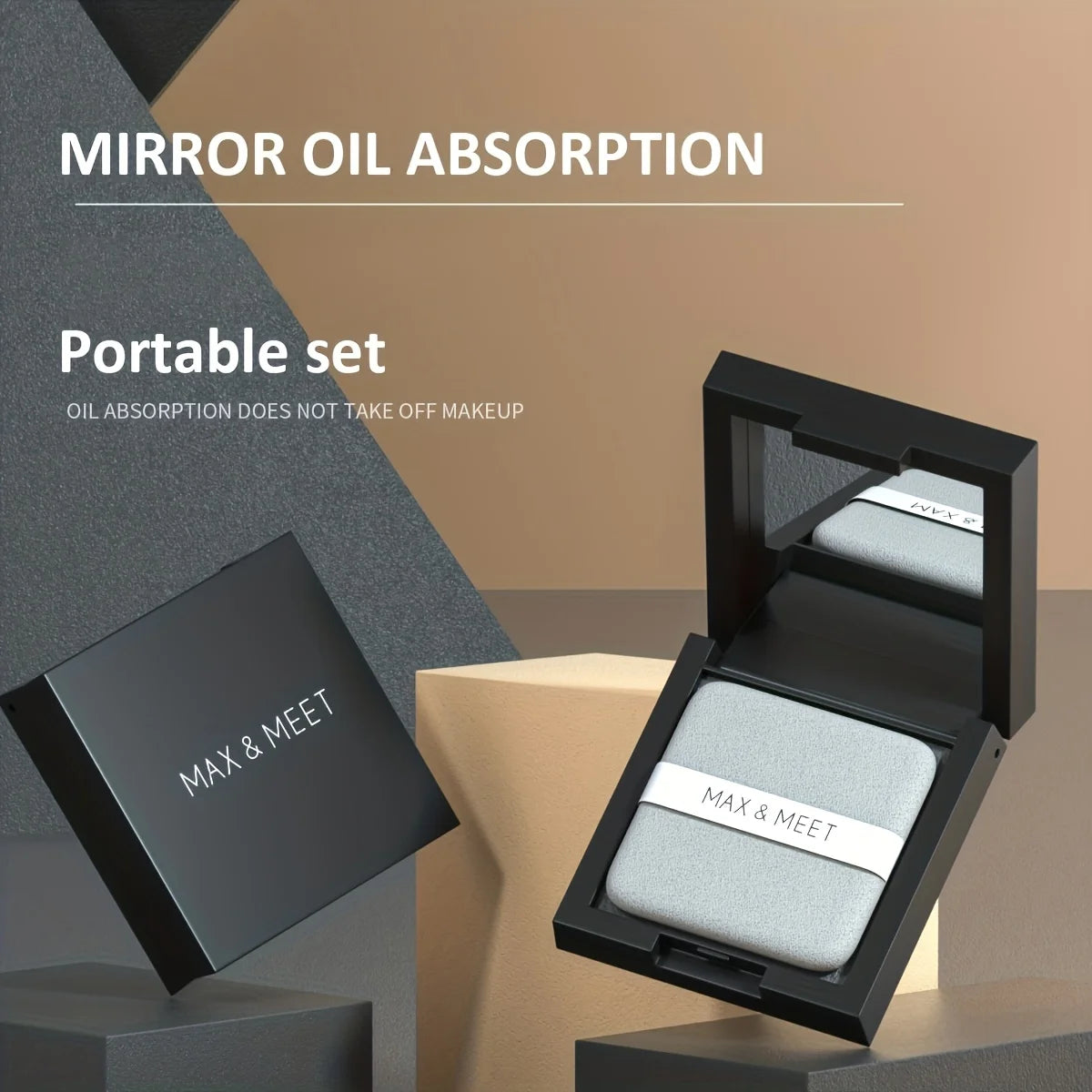 Oil Blotting Sheets with Mirror Case & Makeup Puff – 100/200pcs Oil Blotting Sheets PLUSH