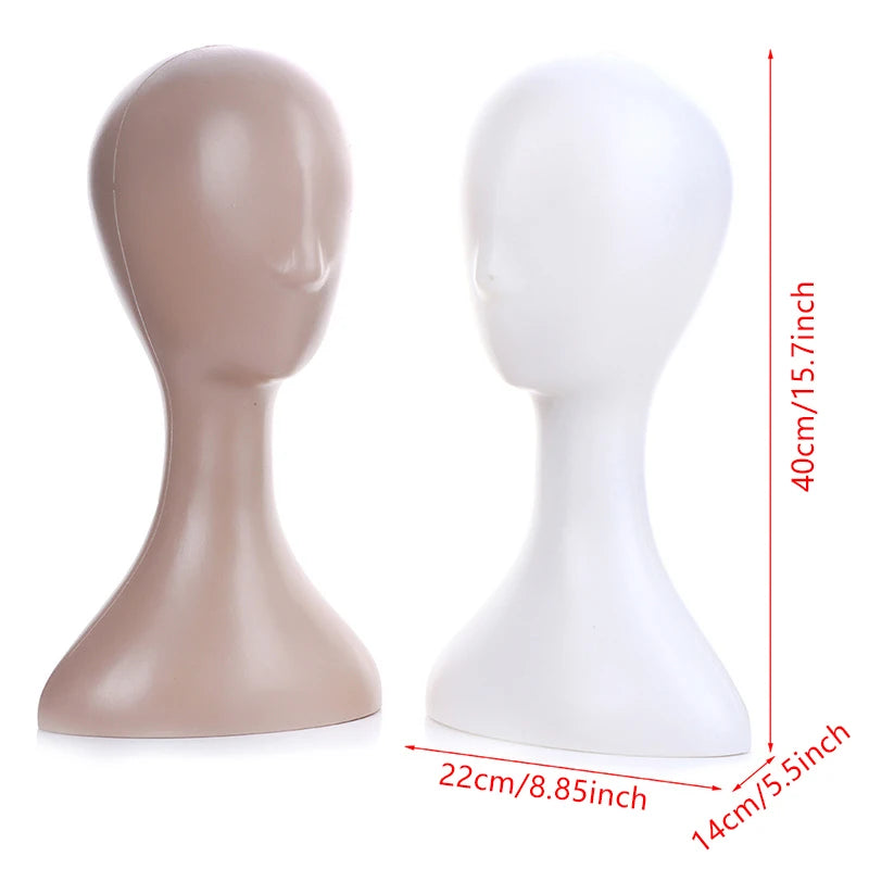 Female Plastic Mannequin Head Model – Wig Hat Hair Display Stand Mannequin Head Stand PLUSH