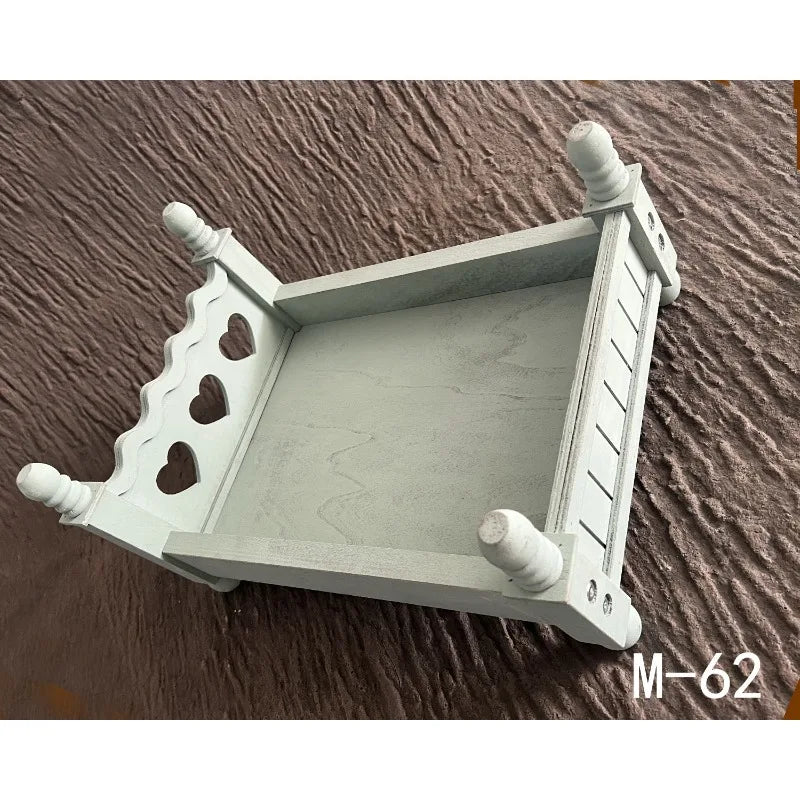 Newborn Photography Props Small Wooden Bed – Baby Studio Prop Photography Prop PLUSH