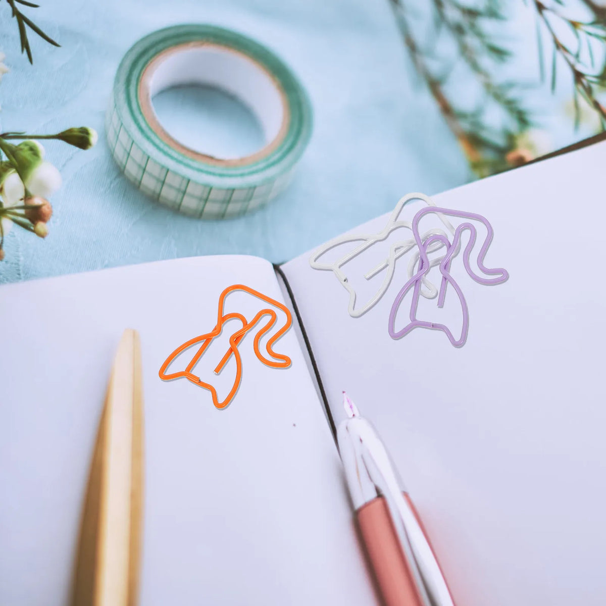50pcs Cat-Shaped Metal Paper Clips & Bookmark Clips – Multicolor Decorative Paper Clips PLUSH