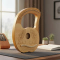 Spruce Wood Lyre Harp 19 String – Beginner Folk Instrument Lyre Harp PLUSH 19stringBoxWood