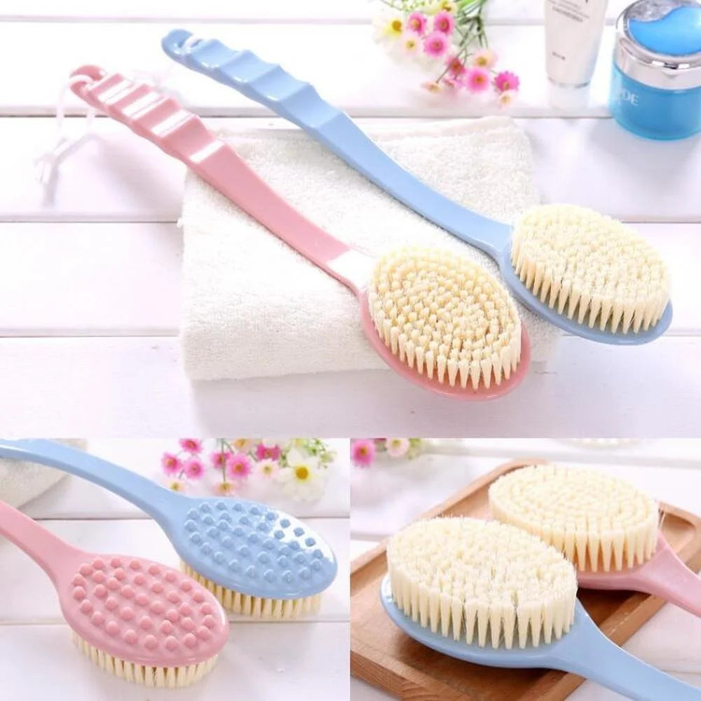 Long Handle Bath Brush – Soft Body Scrubber & Exfoliator Bath Scrub Brush PLUSH Blue