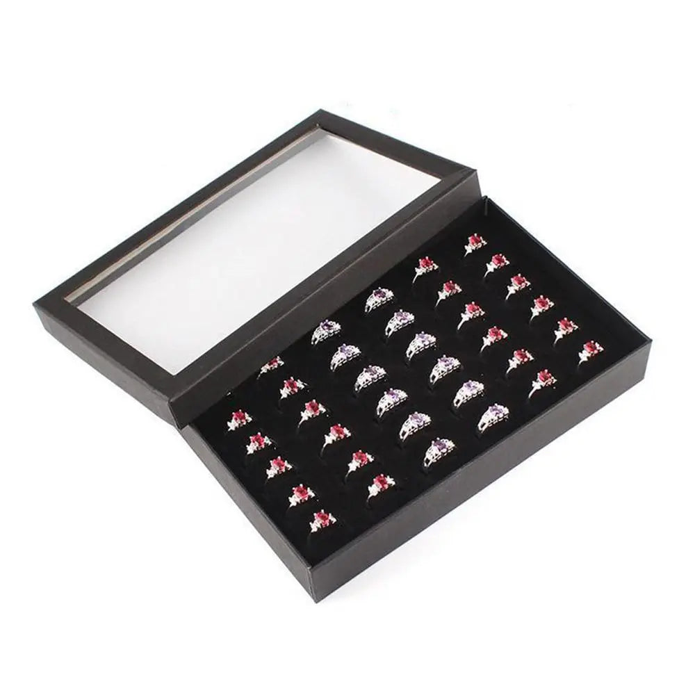 Velvet 36-Slot Ring & Earring Jewelry Organizer Tray Case Jewelry Organizer Tray PLUSH