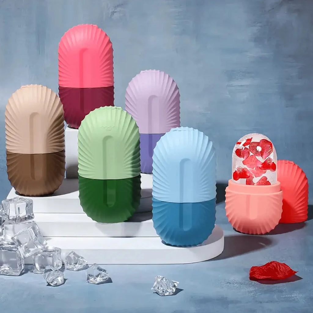 Silicone Face Ice Roller Tray – Facial Massage & Cooling Tool Facial Ice Roller PLUSH
