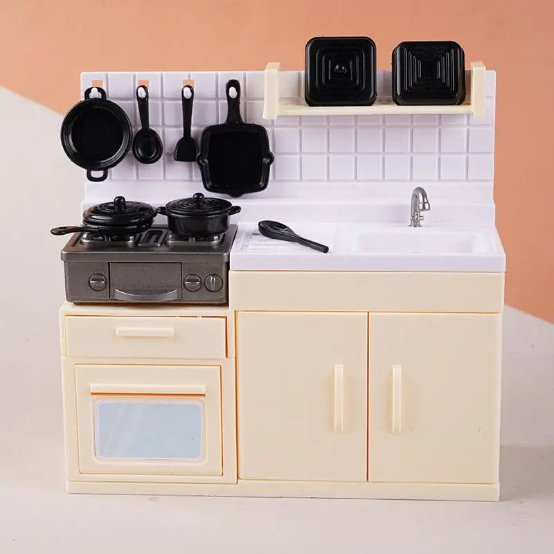 Mini Model Stove Kitchen Toy Set – 1/6 Scale Doll Playset Doll Kitchen Playset PLUSH A2