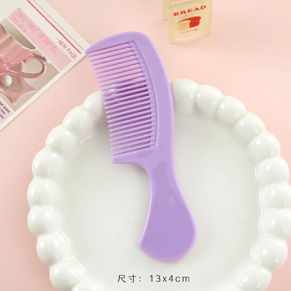 Mini Macaron Cute Pocket Hair Comb – Portable Plastic Comb Pocket Hair Comb PLUSH purple
