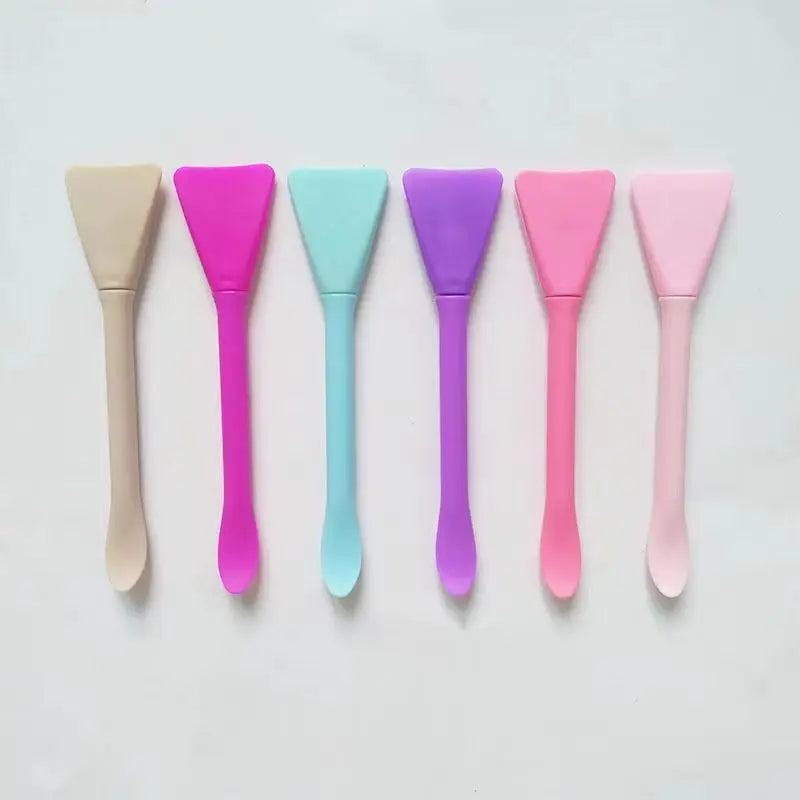 Double Head Silicone Facial Mask Brush with Scoop | Beauty Tool Facial Mask Brush PLUSH