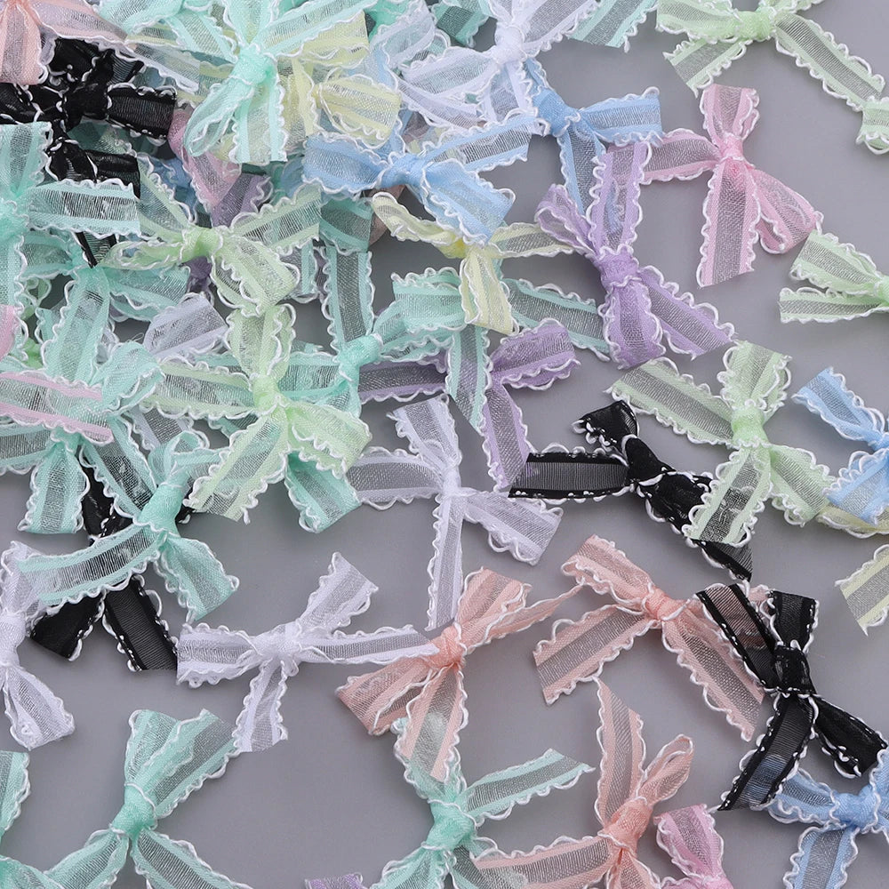 20pcs Mini Satin Ribbon Bows – Colorful DIY Craft Bowknots Ribbon Craft Bows PLUSH